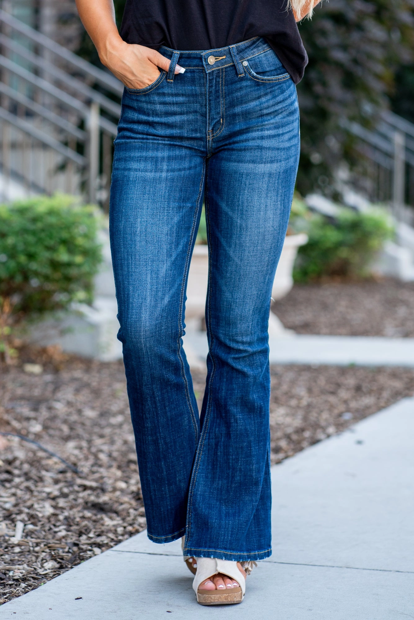 comfortable option Sidney Mid Rise Flare Regular & Plus Sizes