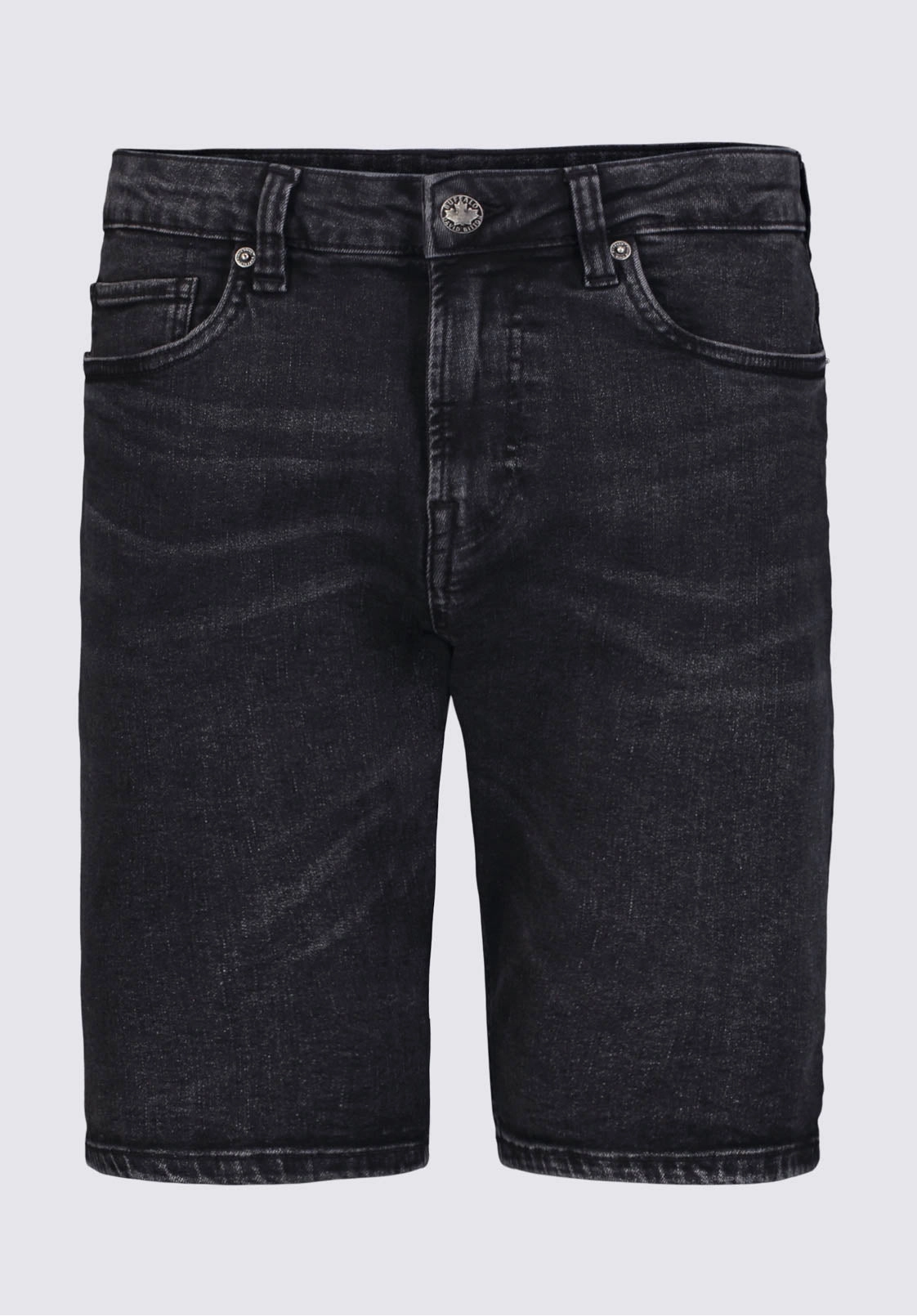 Versatile Layering Slim Parker Men's Denim Shorts, Black Sanded - BM22951