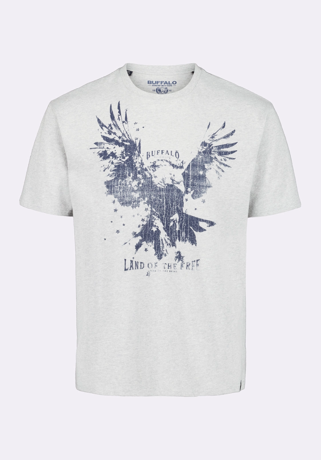 CroppedLength Teagle Men's Graphic T-Shirt with Eagle Print, Heather Grey - BM24647