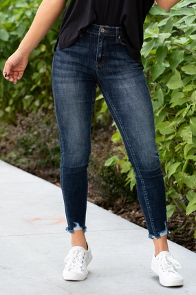 Alyssa High Rise Distressed Hem Ankle Skinny Regular & Plus Sizes Style Neutral