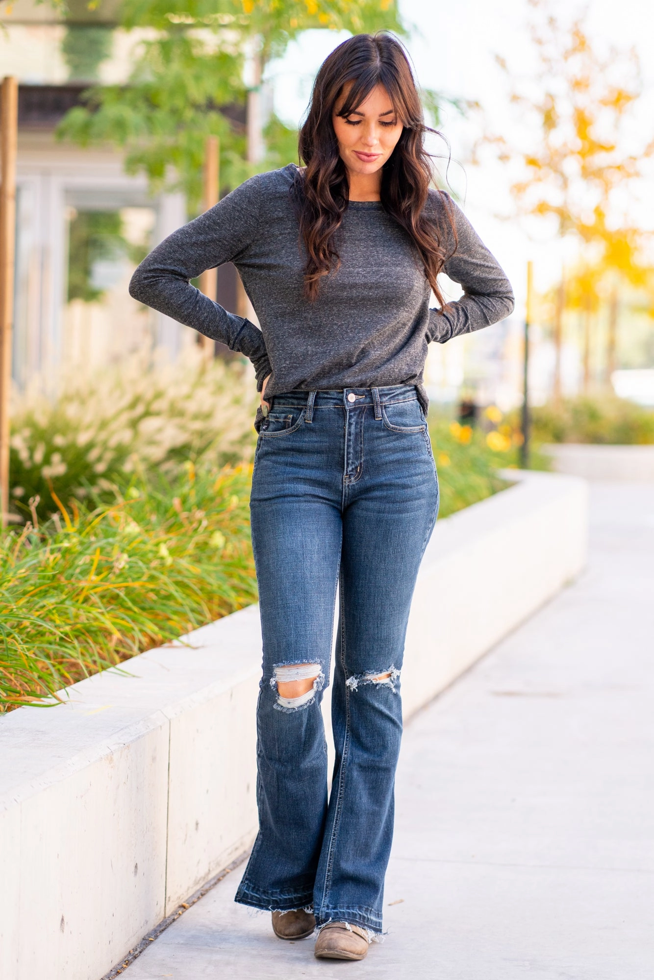 Oak Park High Rise Released Hem Flare Home Comfort Teen Outfit