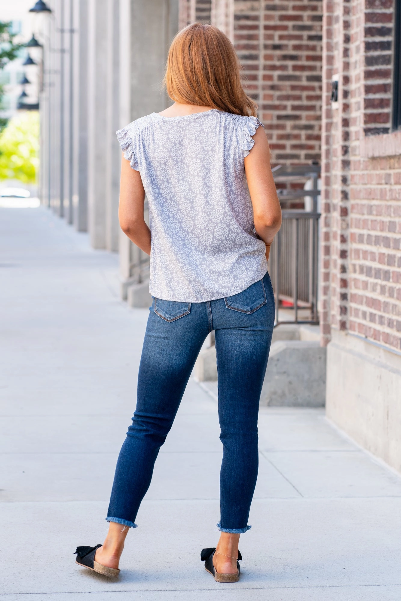 Karlianne High Rise Button Fly Skinny Easy Care