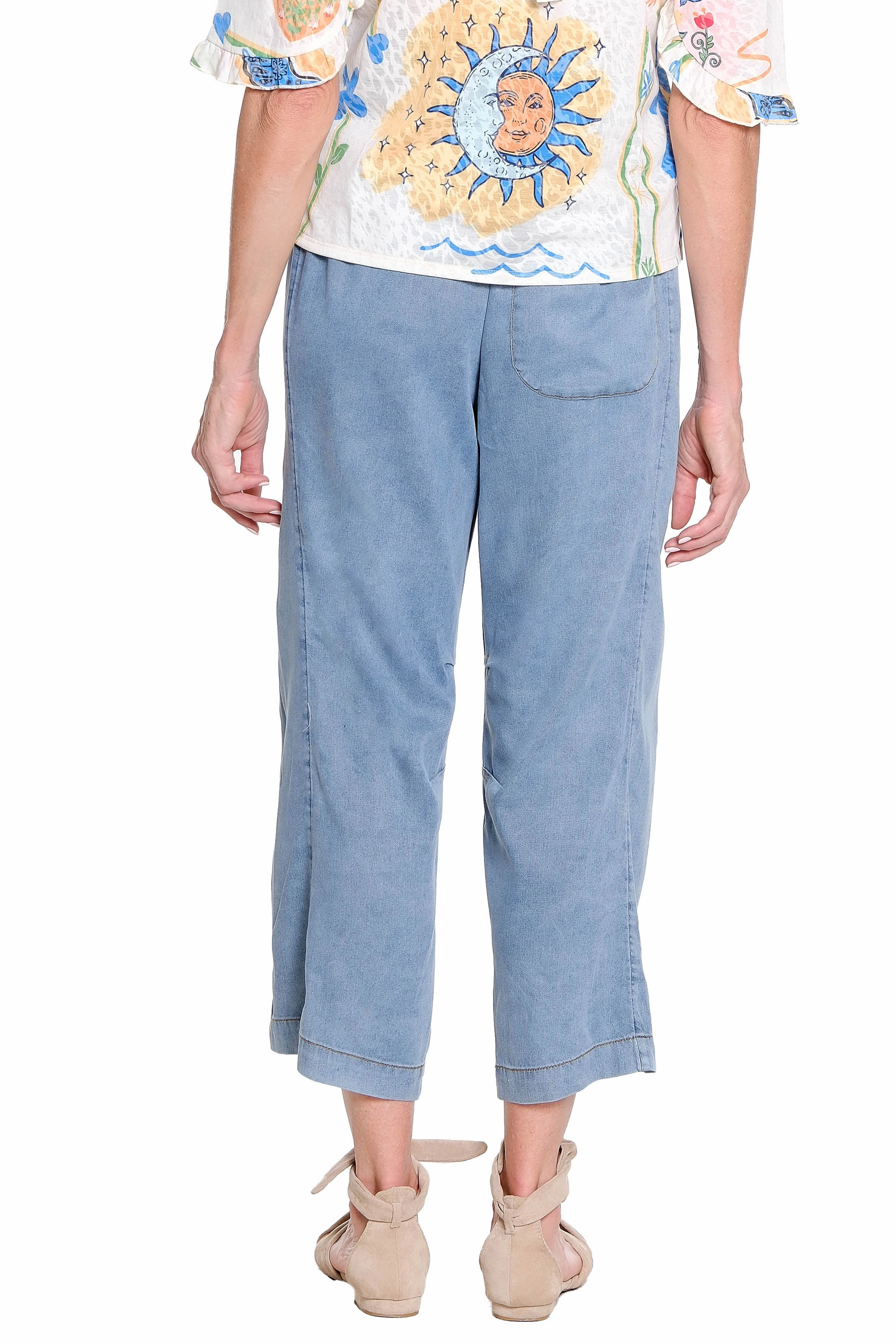 Smocked Waist Pull-On Pant ?C Medium Indigo Rainy Day Winter Warmth Autumn Days Plain Comfort