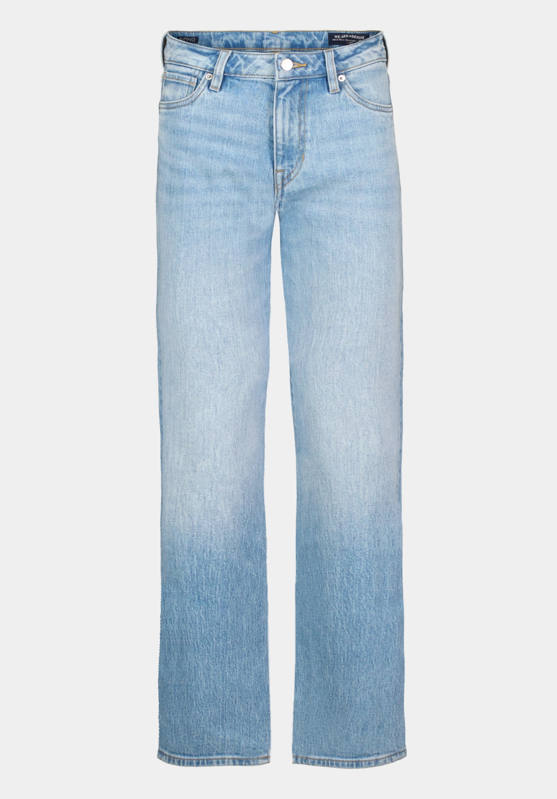 Mid Rise Straight Mary Women's Jeans, Light Blue Sanded - BL16092 Effortless Layer Relaxed Feel