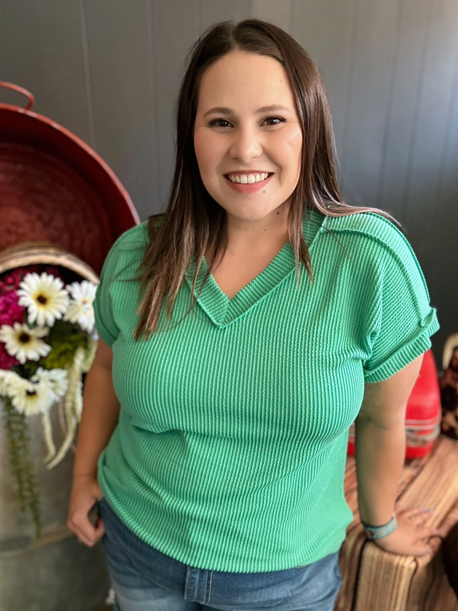 PLUS Everything That's Green Grows Top* Double Layered Hem