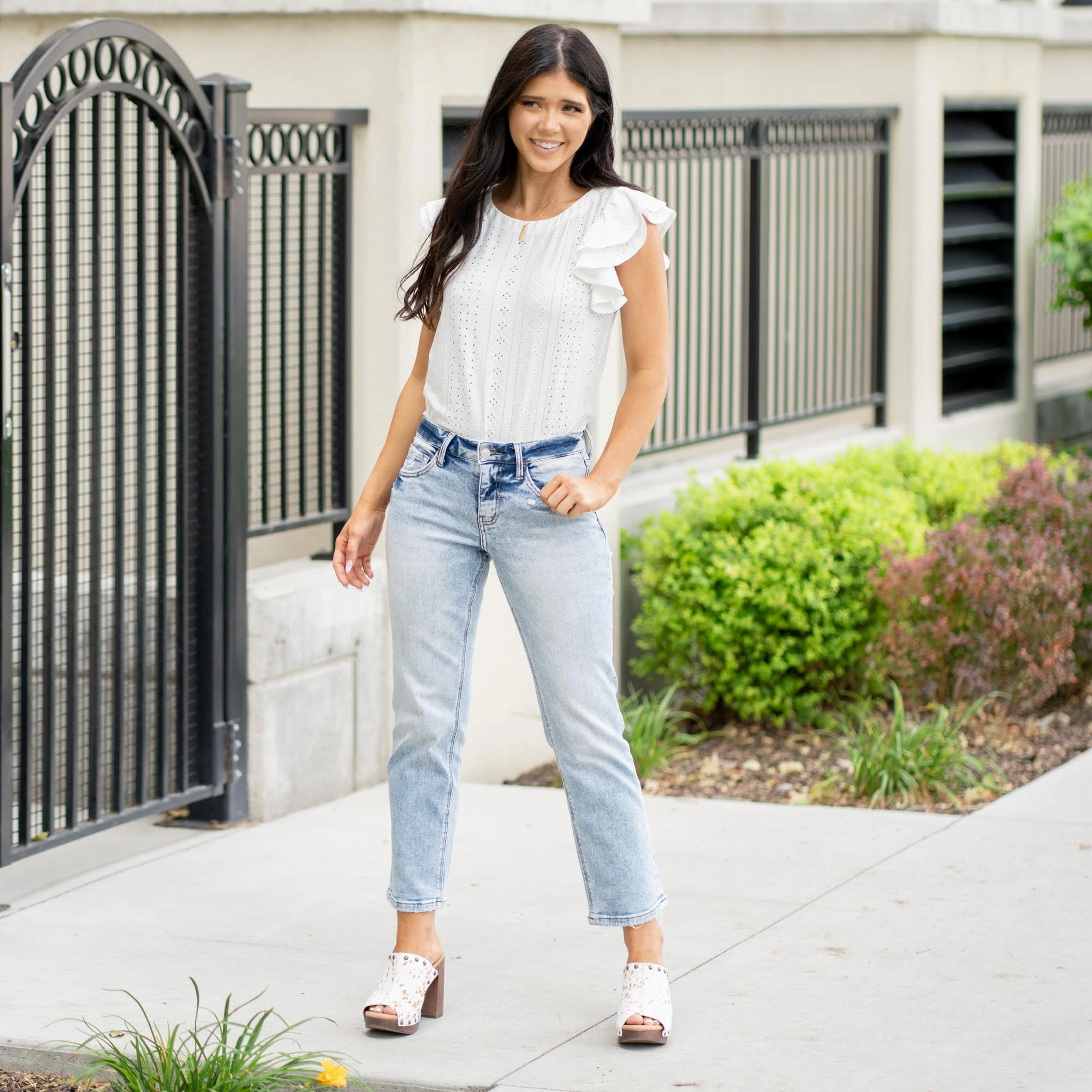 Like A Boss Mid Rise Crop Regular Straight Regular & Plus Sizes Classic Wear Textured Style Combo