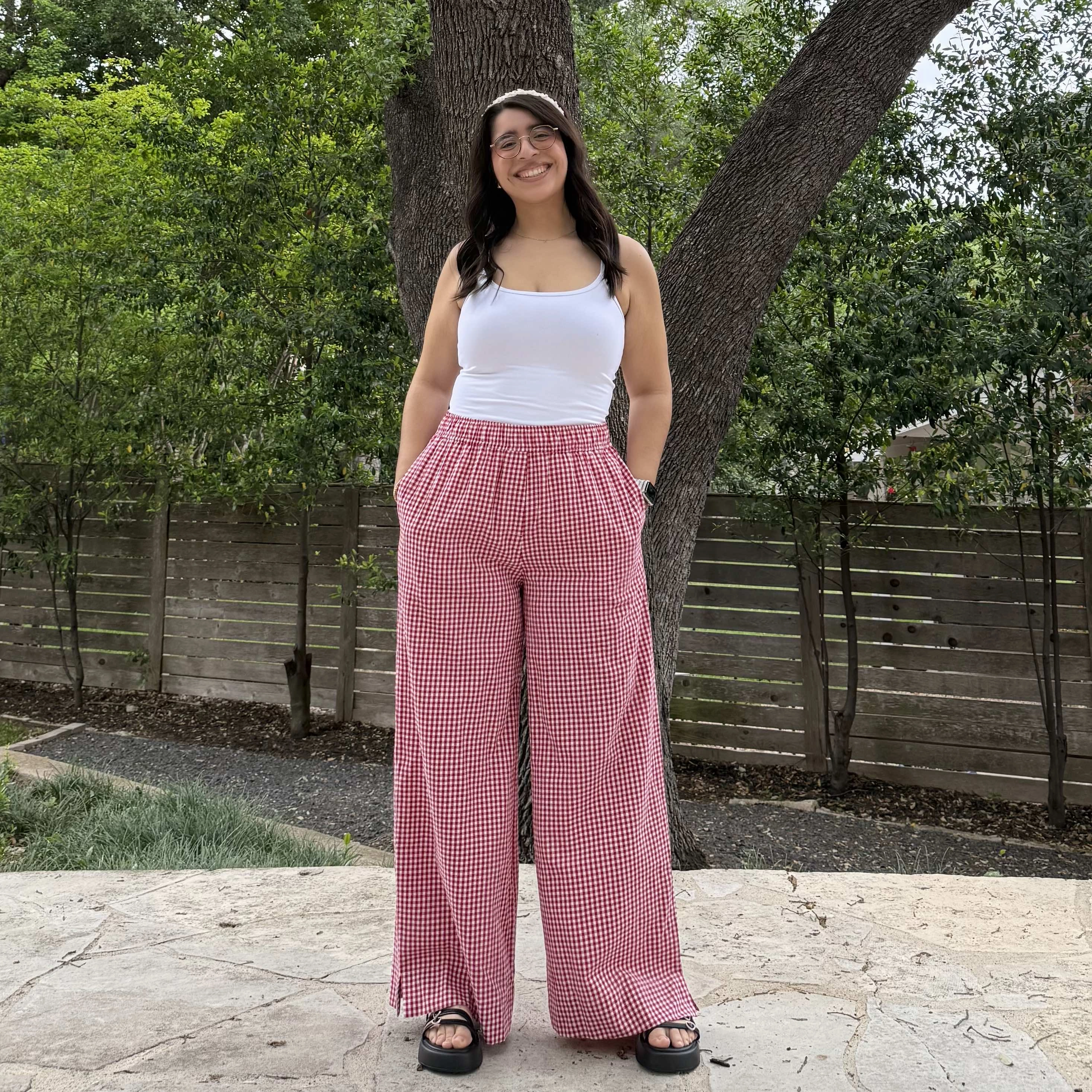 28" Inseam Picnic Pants - Red Gingham *Clearance Sale* Comfort Cushioning