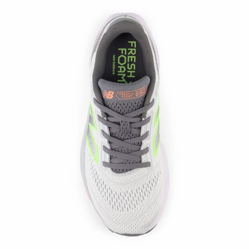 MemoryFoam Sustainable Production Methods Fresh Foam X 880v14 - Grey Matter with Taro and Bleached Lime Glo - Women's