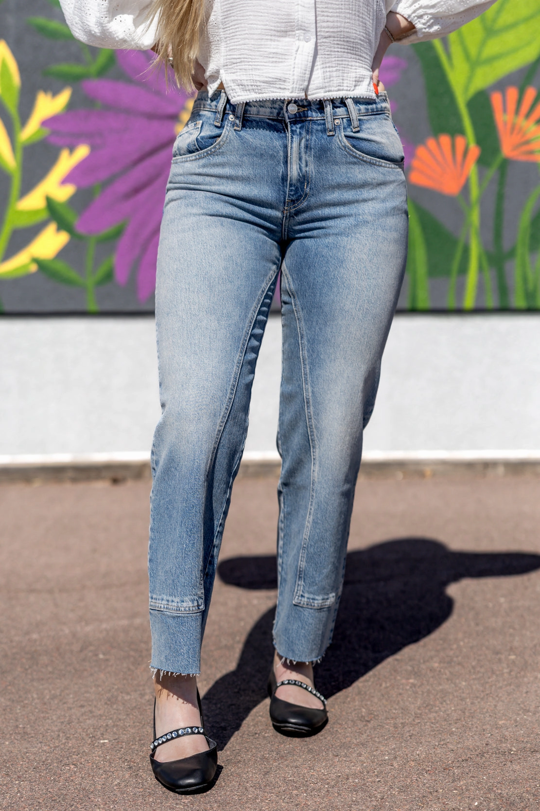 We The Free Risk Taker Mid Rise Straight Jeans | Mantra Neutral Look