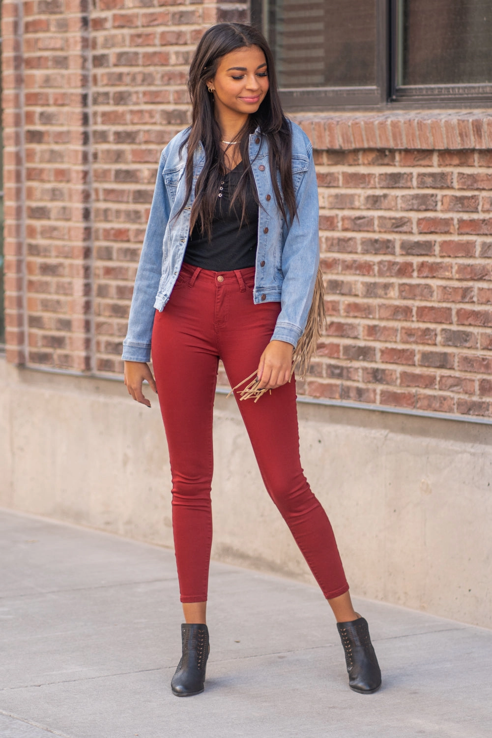 Zip Fly Closure So Fun - Fringe Denim Jacket