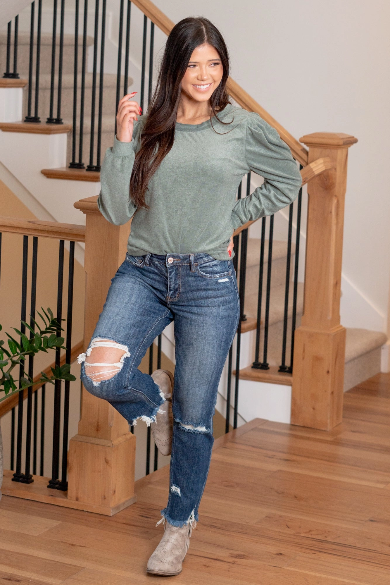 Comfortable Tailoring Zip Fly Closure Suffice High Rise Ankle Straight Regular & Plus Sizes