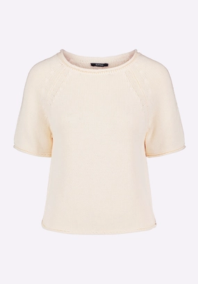 Cozy Layers Devora Women??s Light Knit Short-Sleeve Sweater, Parchment - SW0115P