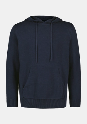 Wilbur Men's Knit Hoodie with Kangaroo Pocket, Whale - BM24700 Sport Performance Fit Knit texture