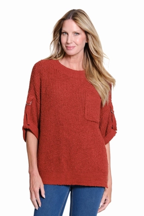 Roll Sleeve Sweater - Dark Spice Erasable Surface Coating