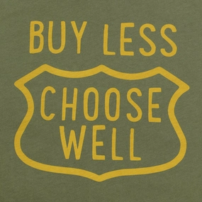 "Buy Less, Choose Well" Tee - Burnt Olive Quick-Dry Fabric