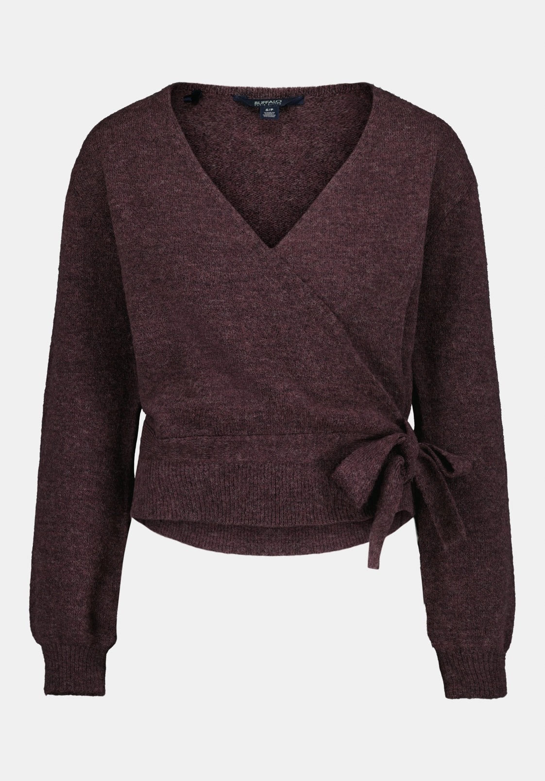 Jadis Women's Textured Knit Wrap Sweater with Side Tie, Fig - SW0099 Everyday knitwear