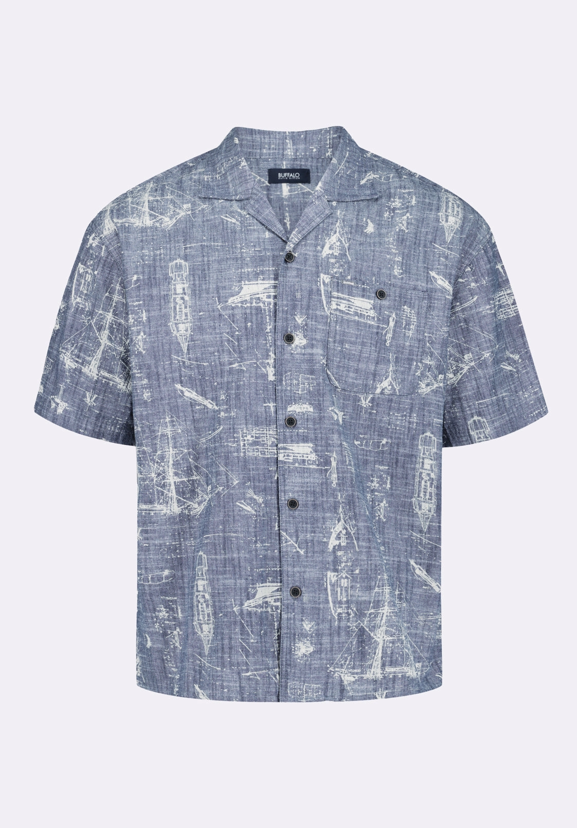 Military Inspired Sonix Men's Relaxed Fit Printed Shirt, Whale - BM24567