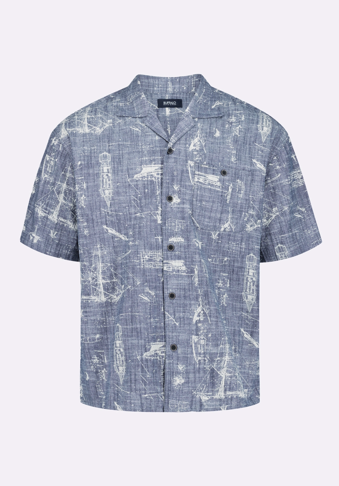 Fitted Design Sonix Men's Relaxed Fit Printed Shirt, Whale - BM24567