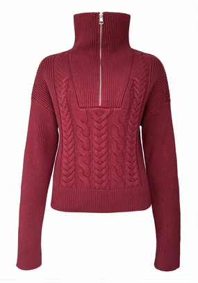 Knit Apparel Odor Resistant Sorella Women's Long Sleeve Sweater in Dark Red - SW0032F