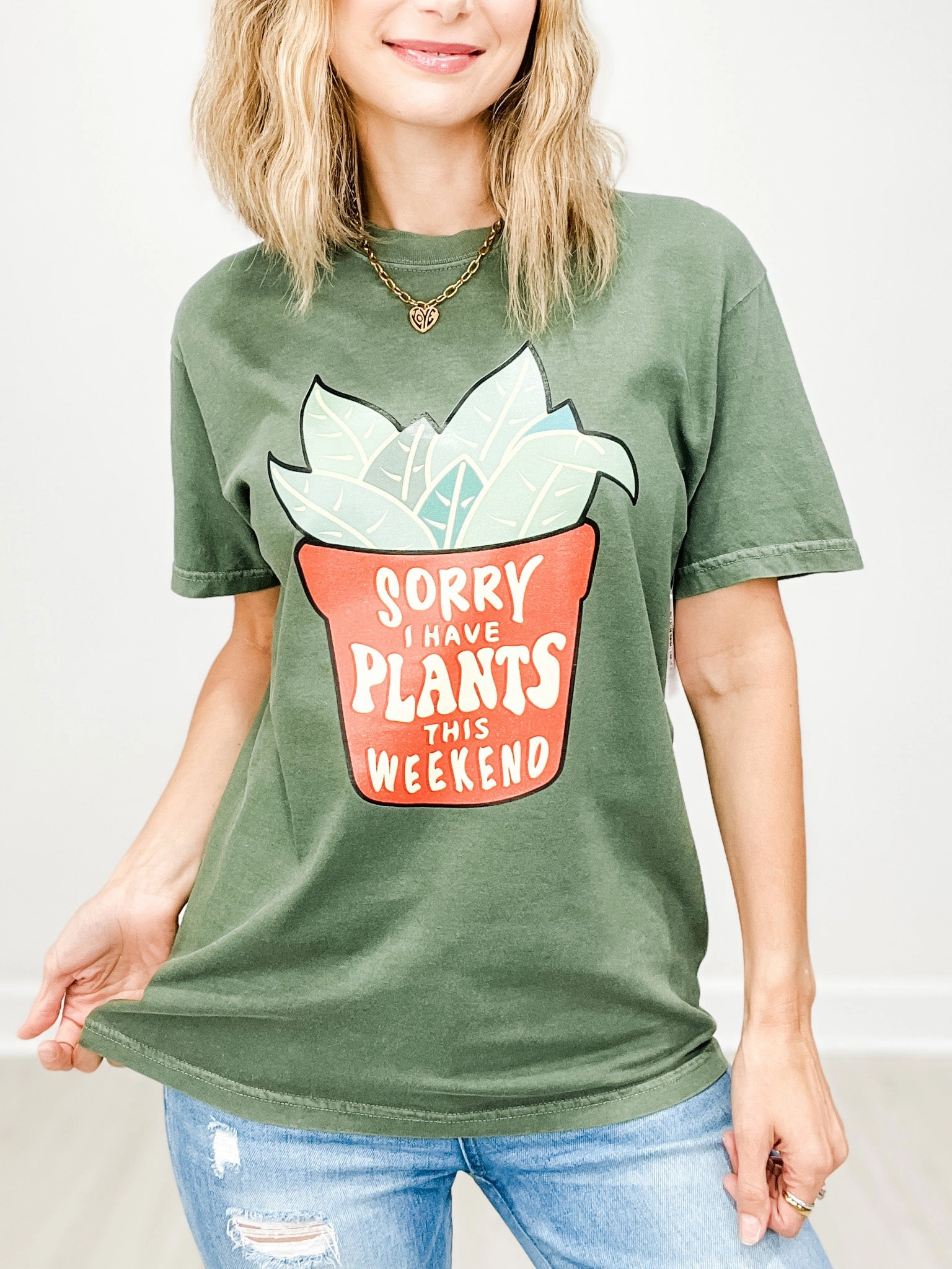 PreShrunkFabric MultiLayer Stitching Sorry I Have Plants This Weekend Graphic Tee