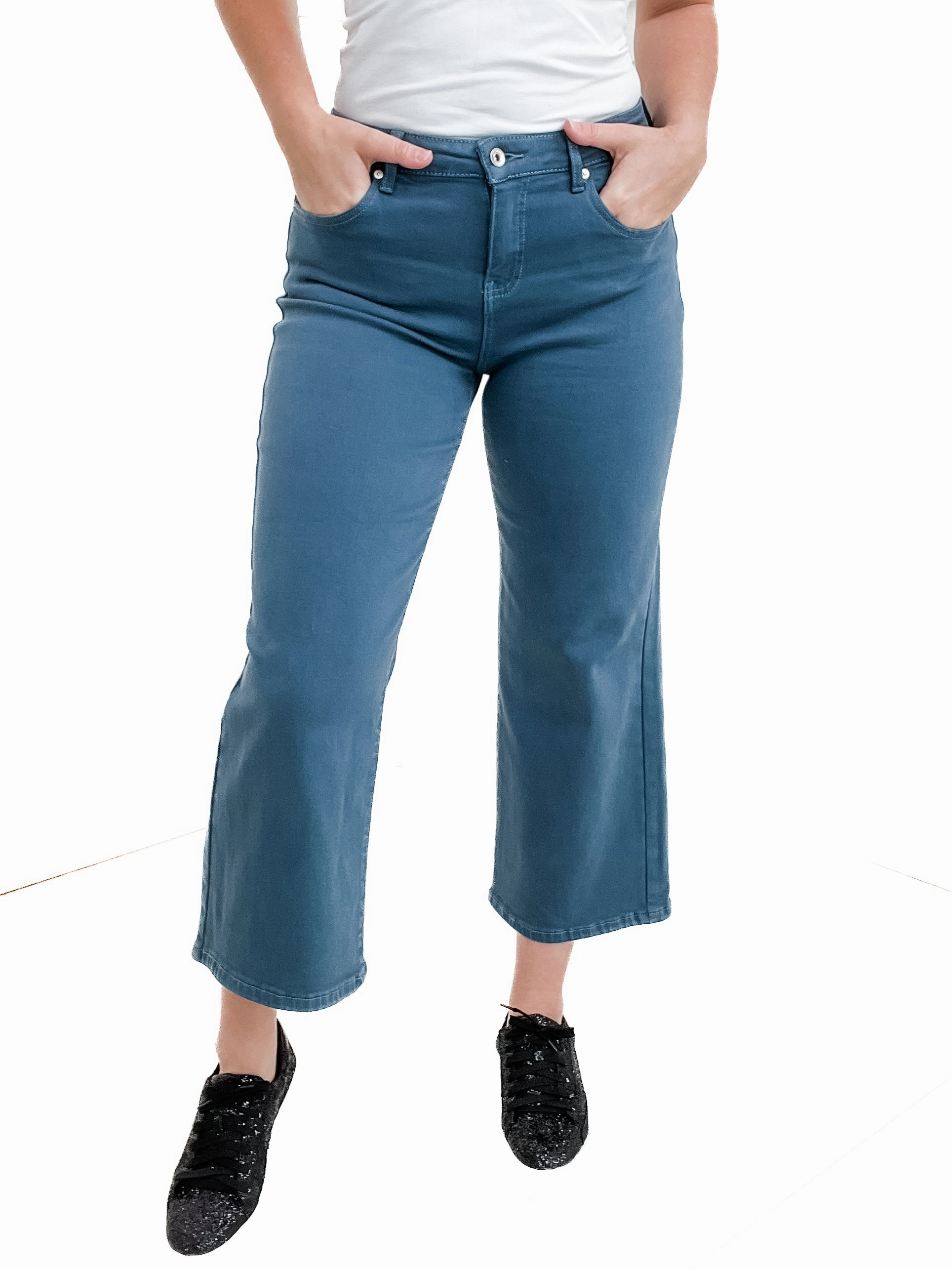 Seam-Free Special A Vintage Balsam High Rise Boot Cut Stretch Wide Leg