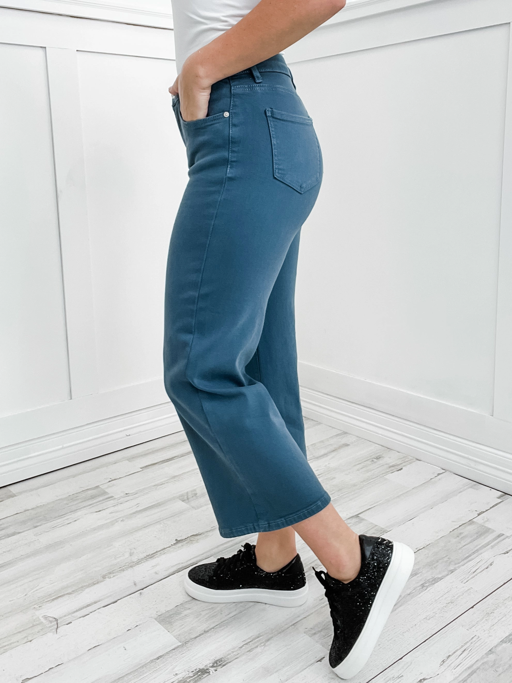 Sophisticated Look Special A Vintage Balsam High Rise Boot Cut Stretch Wide Leg