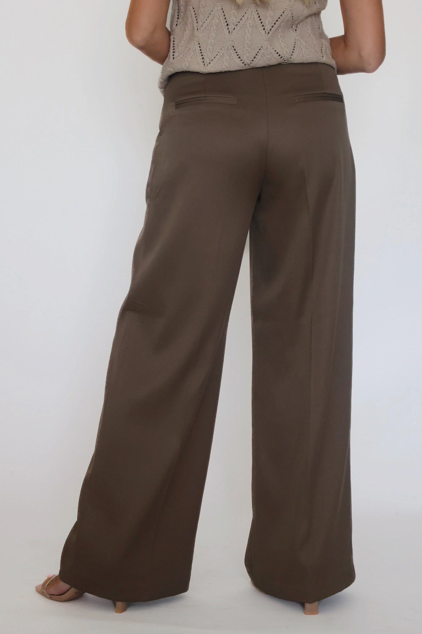 Perfectly Fit Body-Hugging Fit Lilibet Satin Pant - Khaki