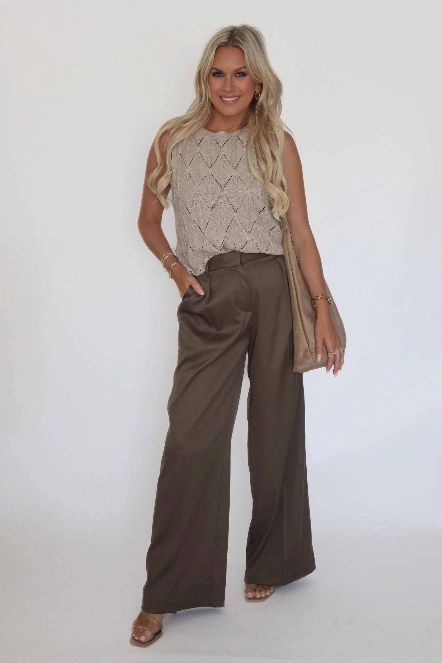 OdorResistantFinish Lilibet Satin Pant - Khaki