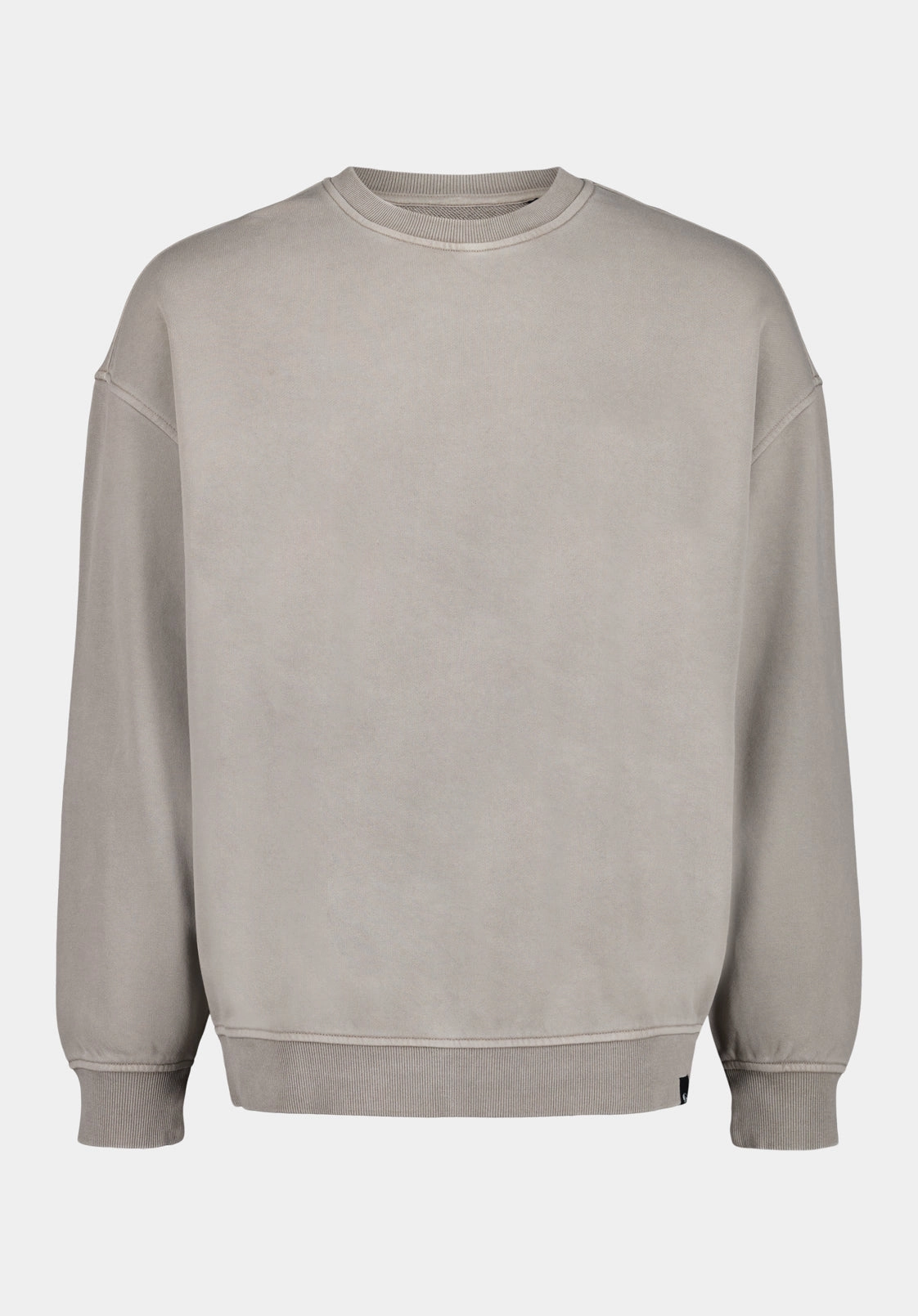 Famke Men's Relaxed Crewneck Sweatshirt, Driftwood - BM24742 Compact Ribbed Cuffs Bird like