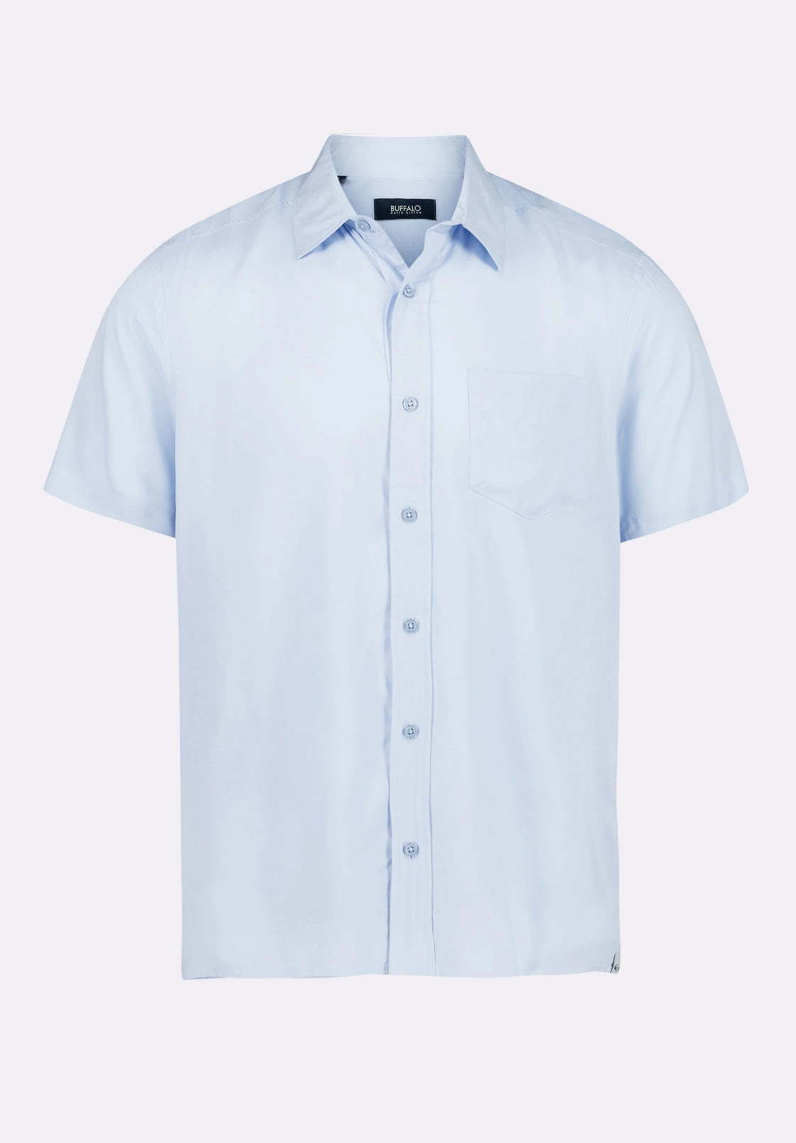 Sirilo Men's Fitted Short Sleeve Shirt, Halogen Blue - BM24594 Gym Companion Comfortable Design