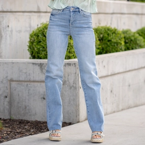 Spring Breeze Tummy Control Top High Rise Straight Leg Eco Conscious Denim