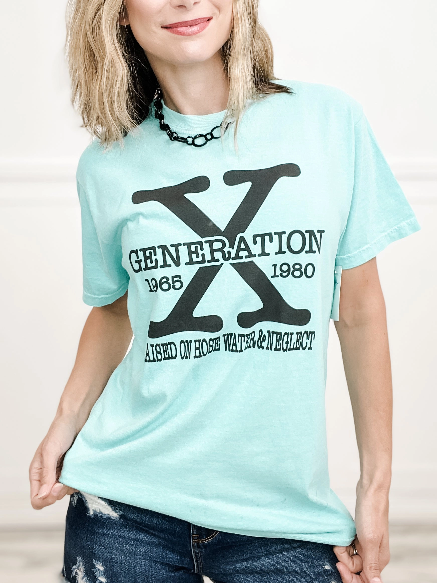 Gen X. Raised on Hose Water and Neglect Graphic Tee Stylish Look