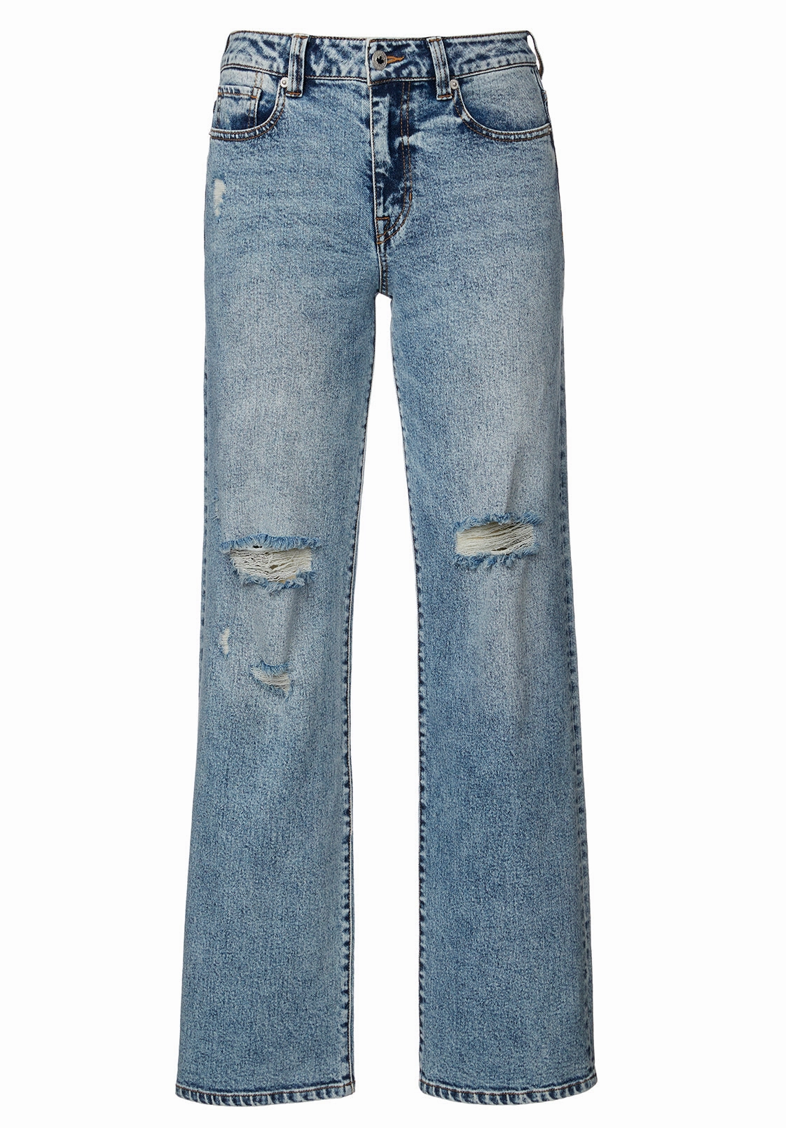 Low & Loose Gwen Women's Jeans in Sanded Blue - BL15873 Must Have Wear Relaxed Design Style