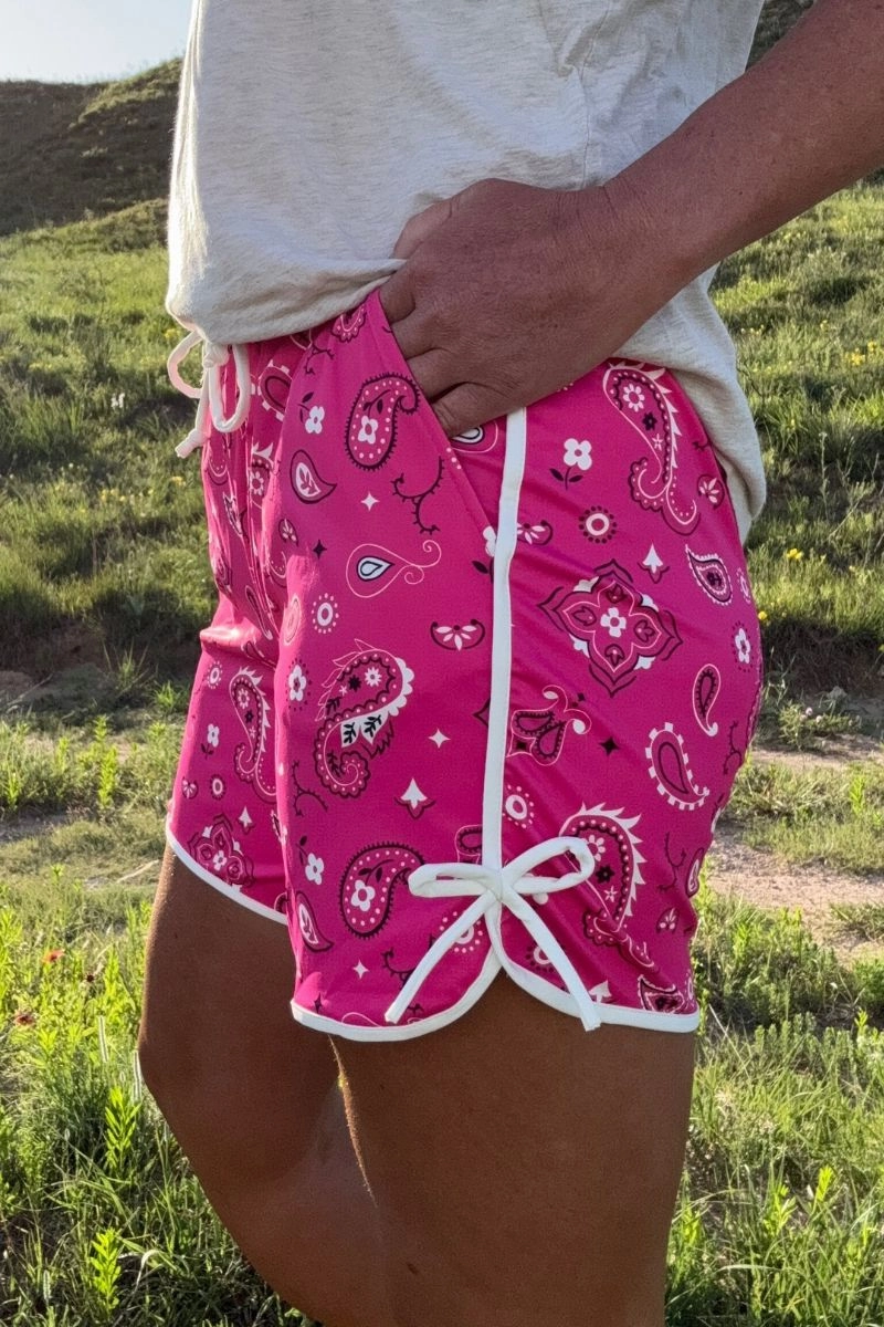 Sterling Kreek Bandana Babe Hot Pink Shorts-Long Chic casual