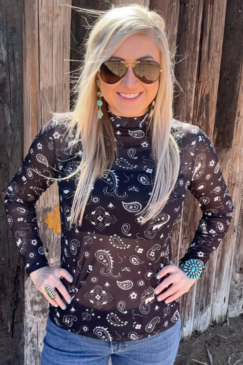 Sterling Kreek Black Bandana Babe Mesh Top AirflowOptimized Design