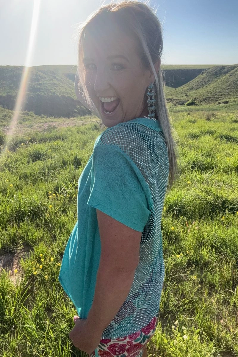 Thermochromic Color Shift Tech Sterling Kreek Hit The Backroads Rhinestones Top