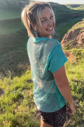 Silicone Print Detail Sterling Kreek Hit The Backroads Rhinestones Top