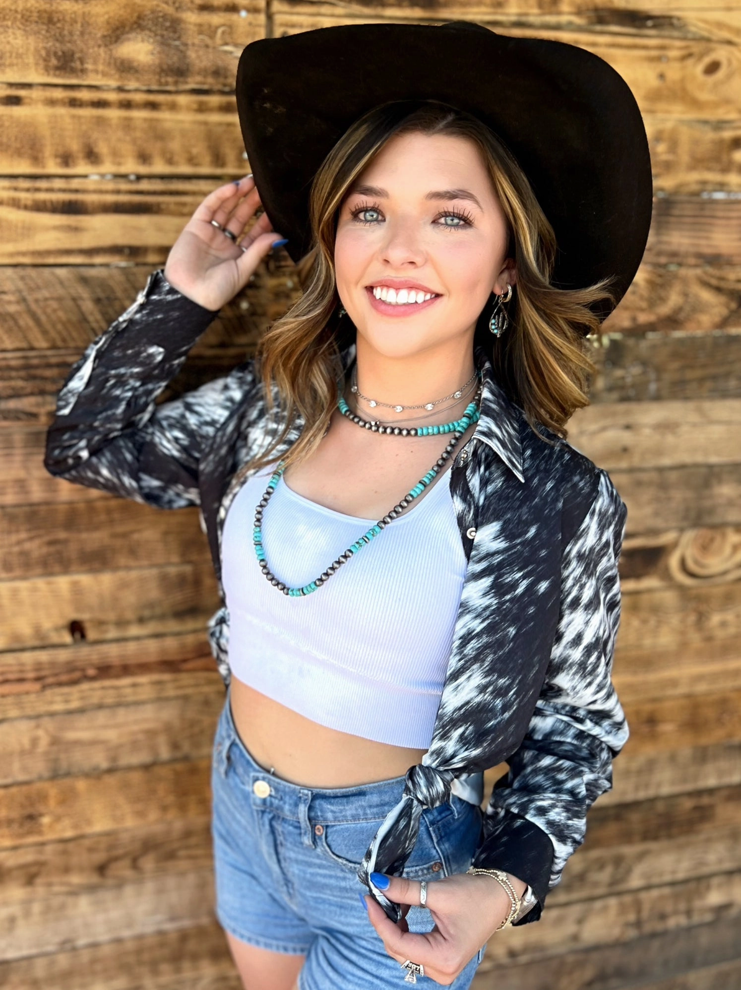 Sterling Kreek Let's Get Western Button Up Top Smooth Interior Lining