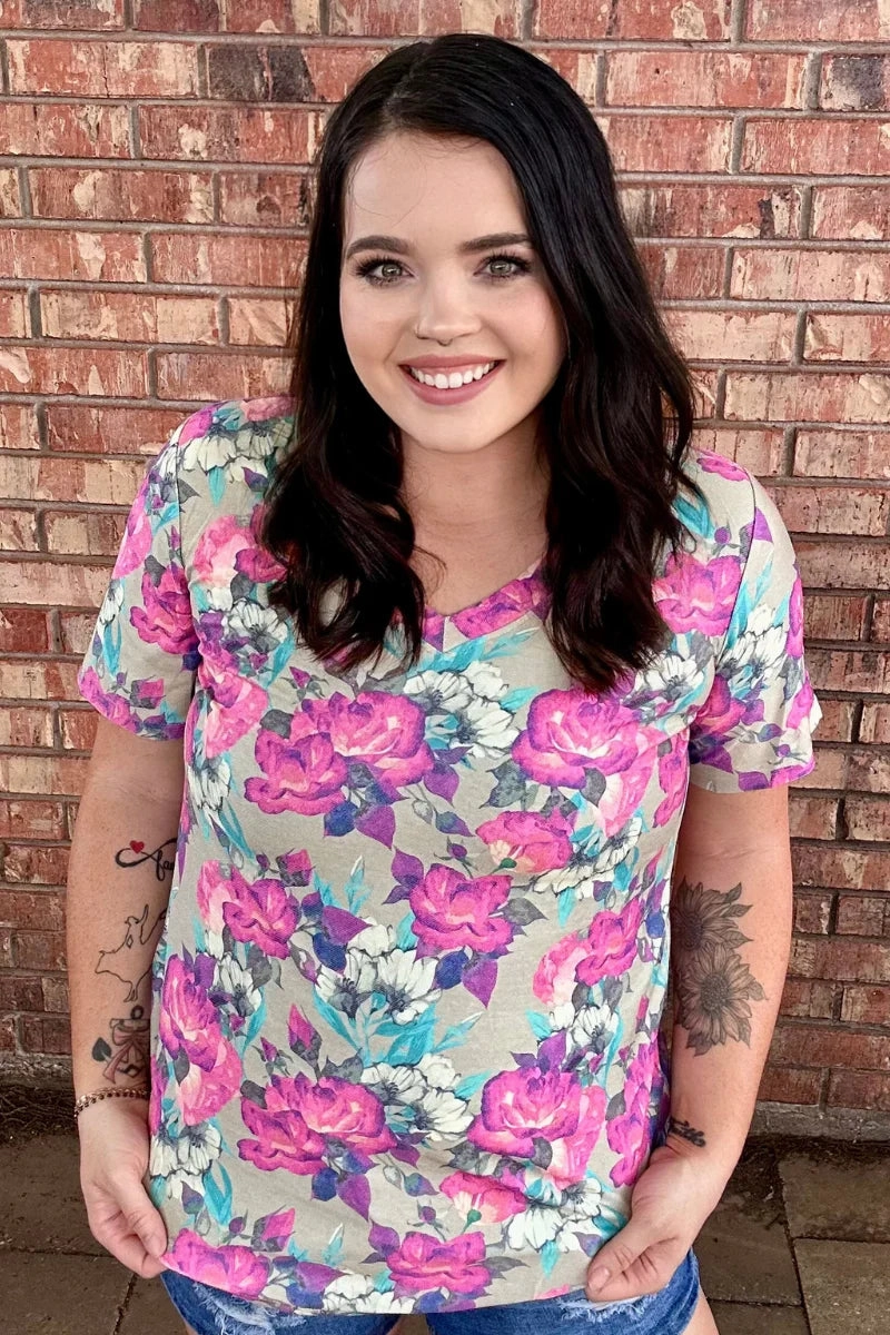 Sterling Kreek Life Is A Flower V Neck Tee Trendy Sweater Wrinkle Resistant Texture