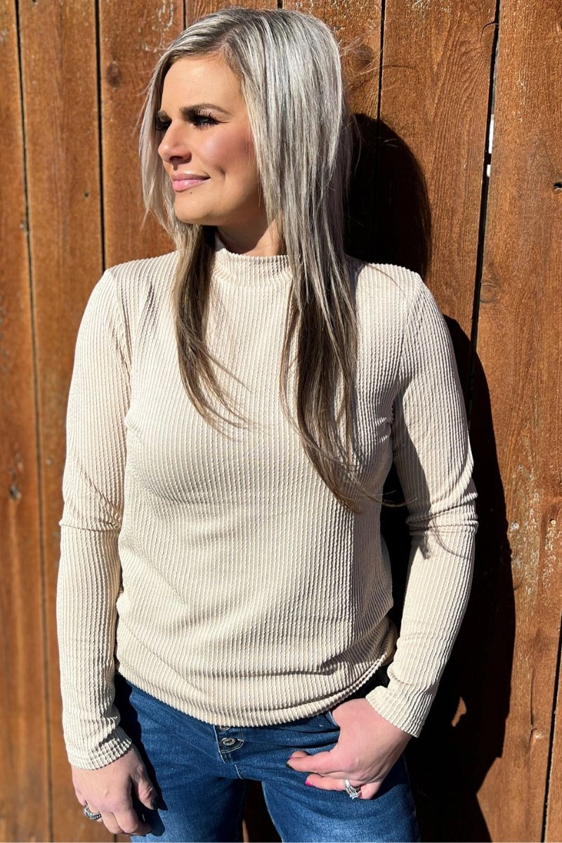 Sterling Kreek Put It In Neutral Top Seamless Knit Design HighElasticity