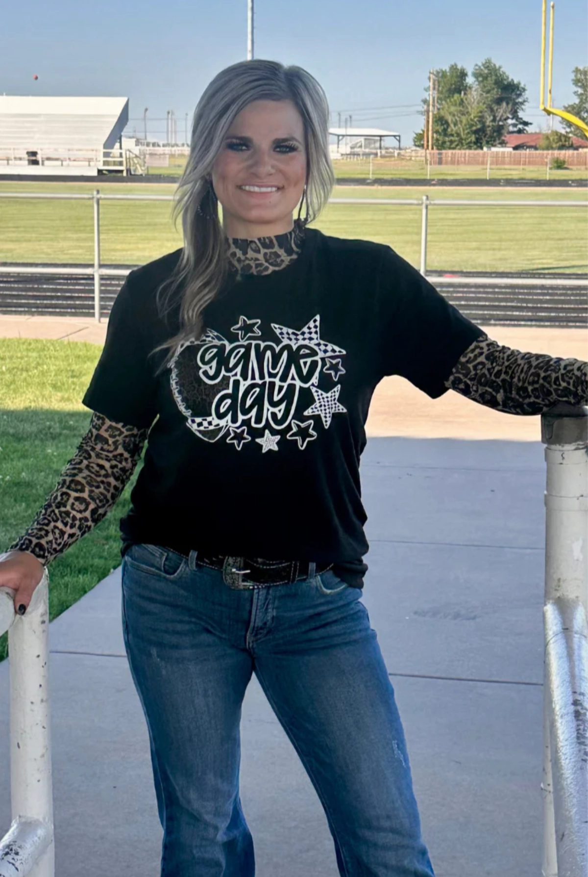 Quick Dry Technology Office Attire Sterling Kreek Sideline Spirit Gold Mesh Top