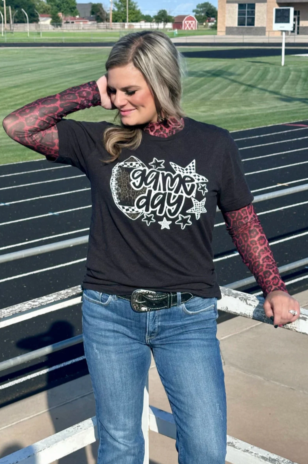 Anti Pill Surface Stretch Material Sterling Kreek Sideline Spirit Maroon Mesh Top