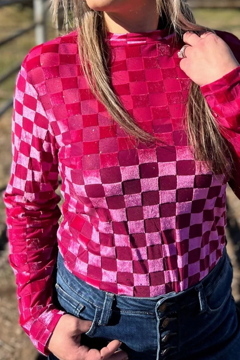 LightweightConstruction RibbedNeckline Sterling Kreek You Da Bomb Pink Top