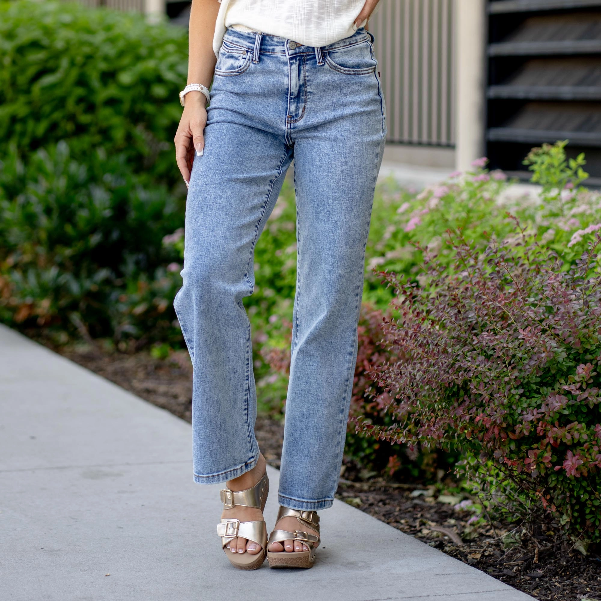 Earthy Music Event Classic Office Wear Stonewell High Rise Straight Leg Regular & Plus Sizes