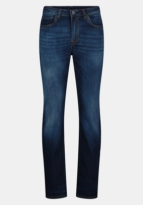 Wardrobe Staple Straight Six Men's Jeans in Authentic and Sanded Blue - BM22601