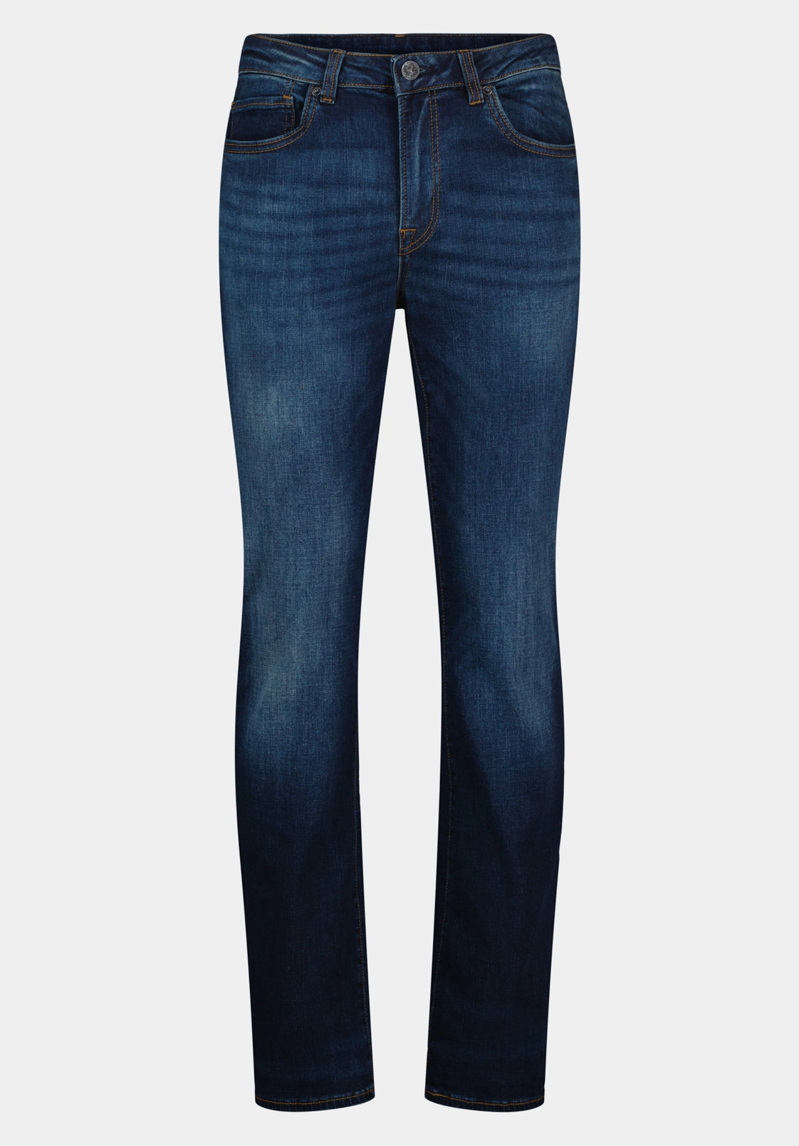 Casual Friday Picnic Style Nature Lover Casual Edge Straight Six Men's Jeans in Authentic and Sanded Blue - BM22601