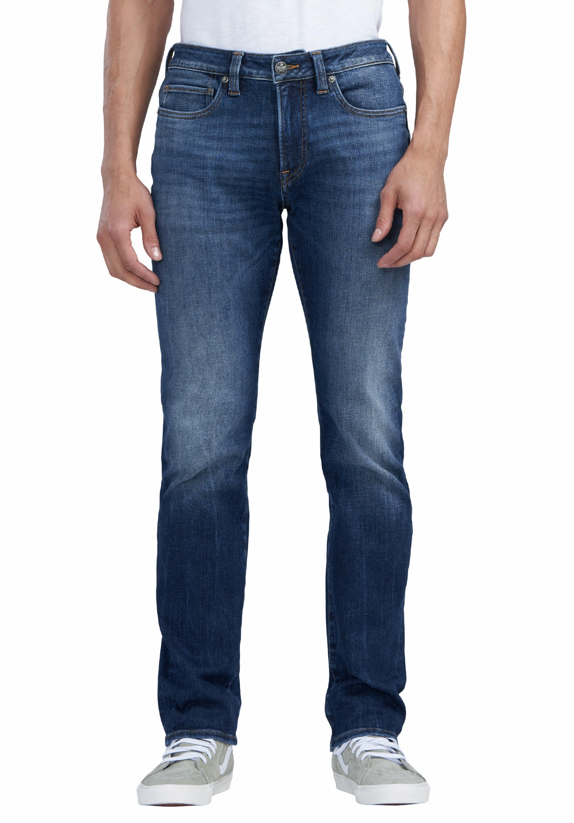 Straight Six Men's Jeans in Veined and Crinkled Indigo - BM22828 Everyday Neutral