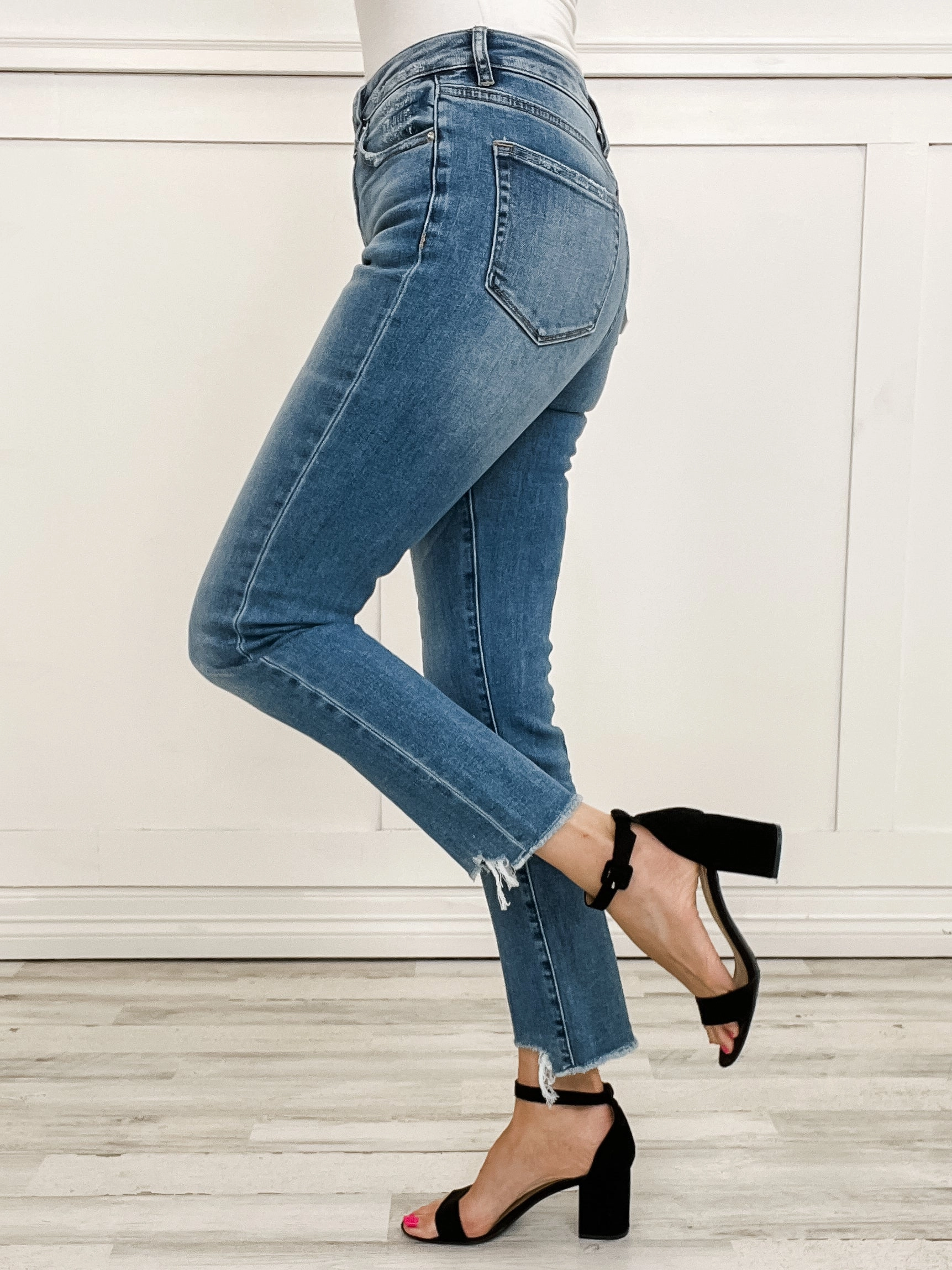 Office Wear Modern MICA Denim Super High Straight Leg with Step Hem Jeans