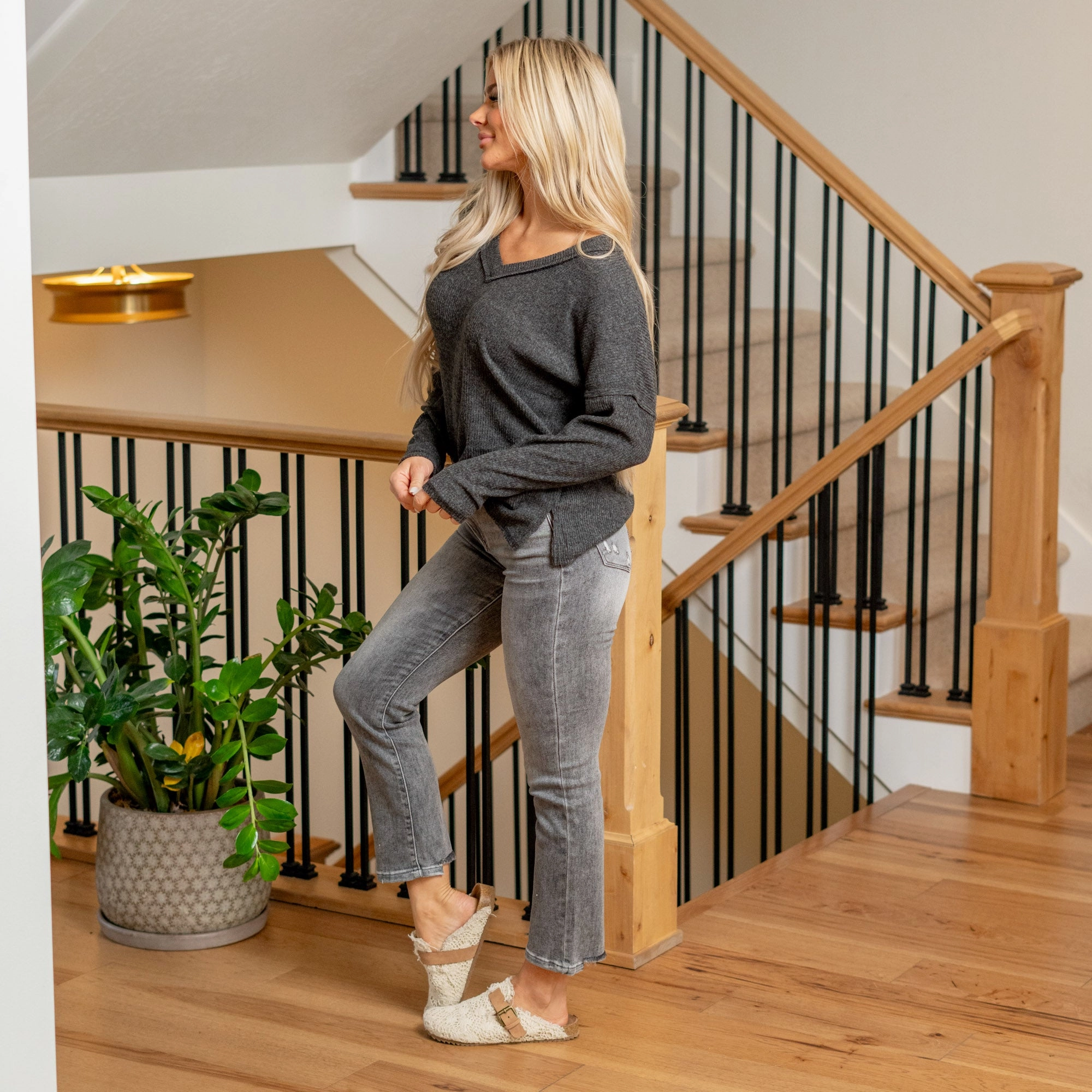 Tailored Comfort Esme High Rise Cropped Straight Leg Regular & Plus Sizes