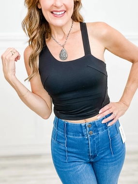 High Collar Protection Design SlimFit Butter Sleeveless Strap Crop Top